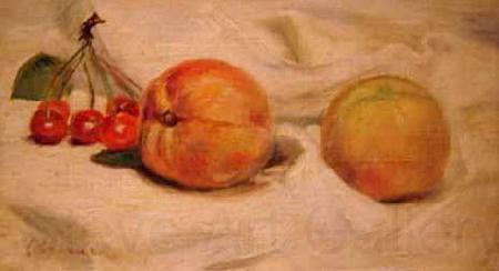 Pierre-Auguste Renoir Duraznos y cerezas Norge oil painting art